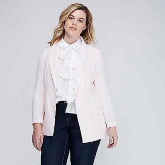 Lane Bryant Jackets & Blazers - Lane Bryant Tailored Stretch Blazer in Pale Pink